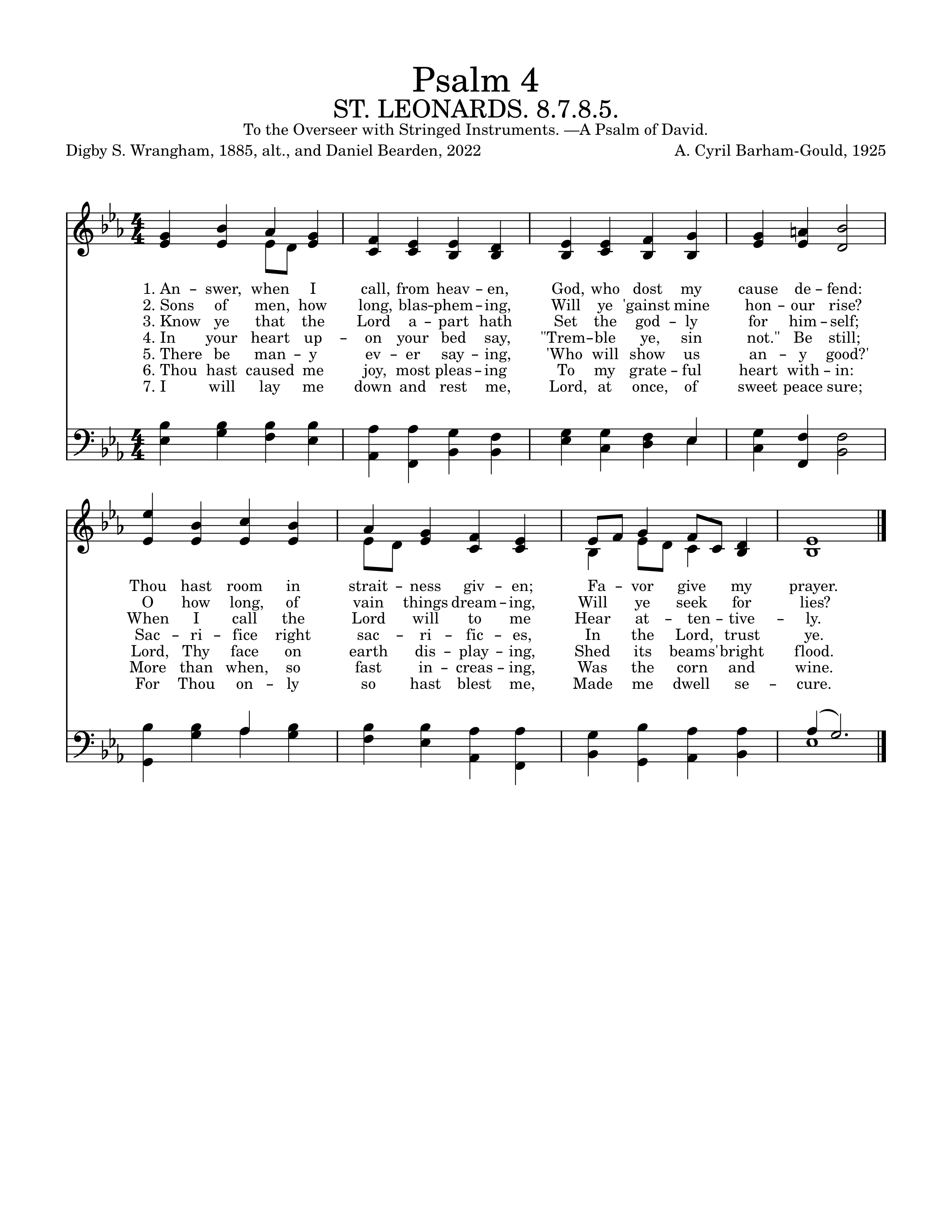 Psalm 4, St. Leonards