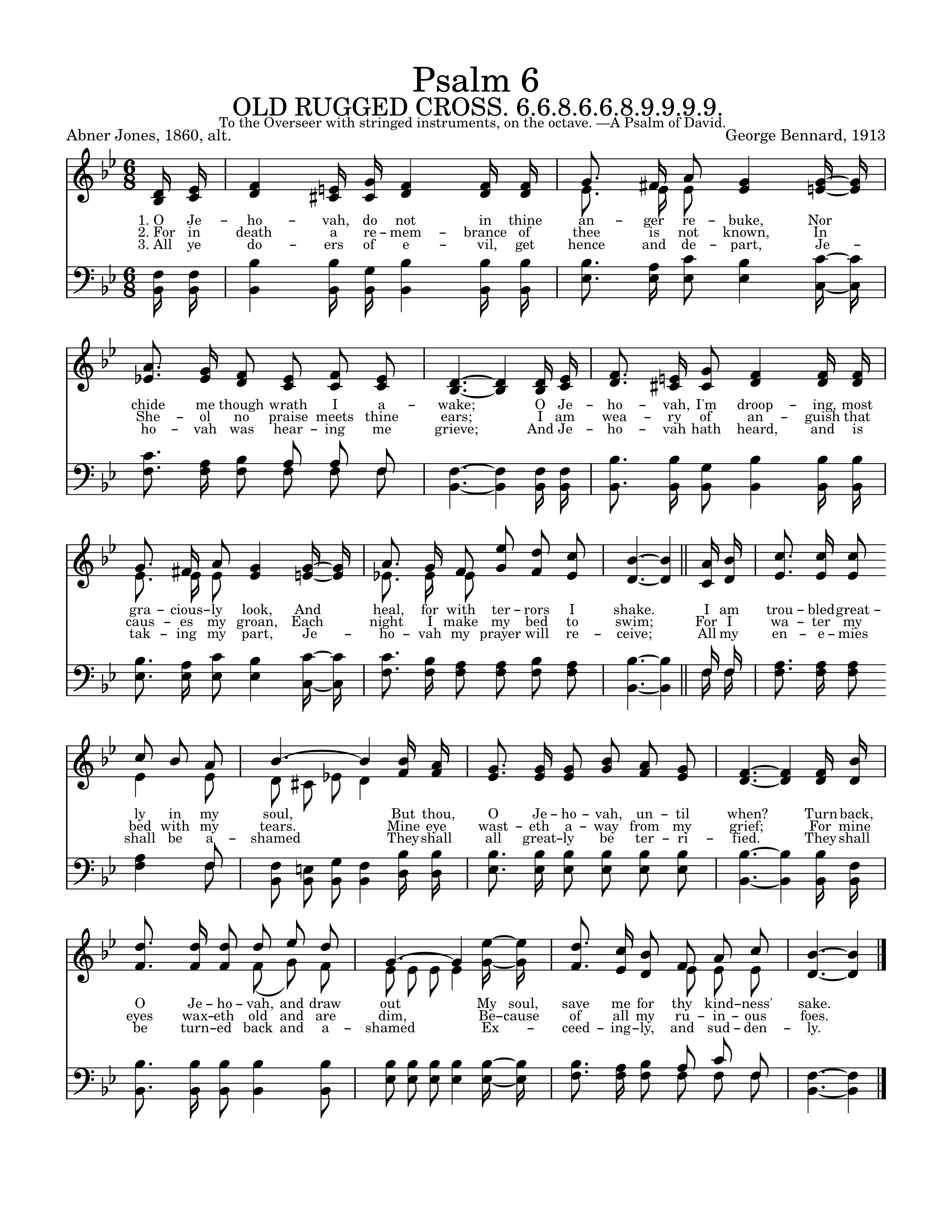 Psalm 6, Old Rugged Cross